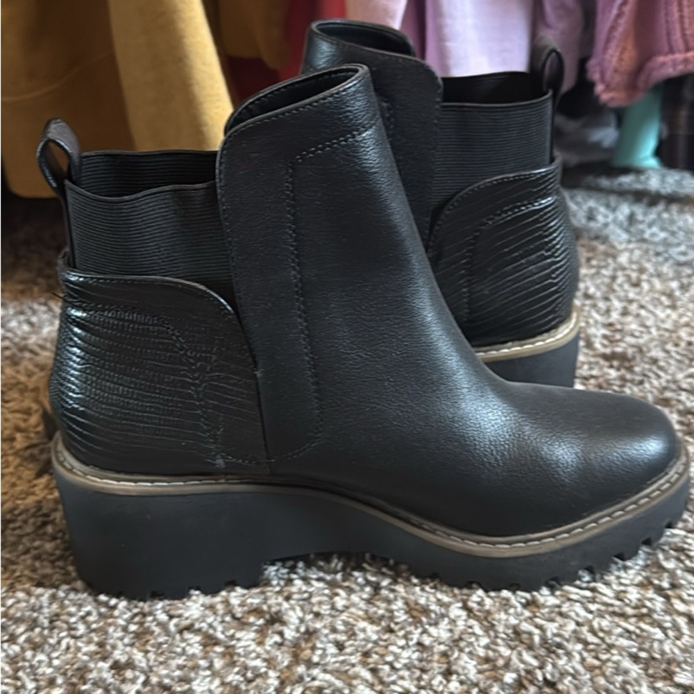 Black Leather Ankle Boots
